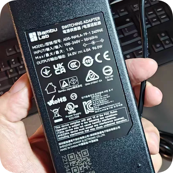 *Brand NEW* Bambu Lab ADS-96HLA-19-1 24096E 24V4A 96W Power Adapter for Bambu P1P/P1S/A1